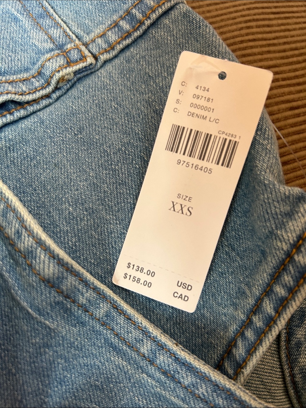 PIlcro Anthropologie Denim Romper, Overalls, ZIp Front, Size XXS, New w/Tags - Picture 6 of 6